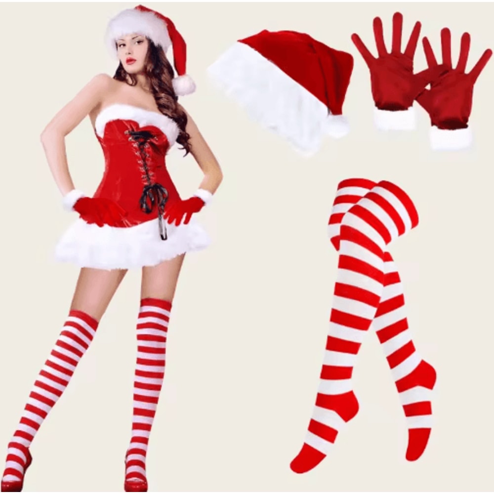 Mrs Santa Claus Sexy Costume Set For Women 3 Piece Christmas Party Cosplay Accessories 8