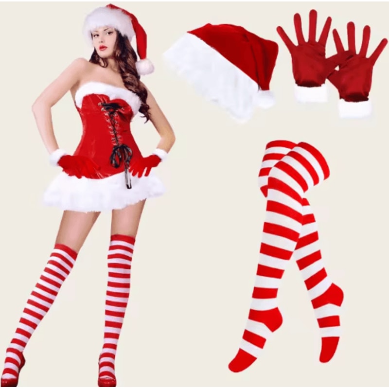 Mrs Santa Claus Sexy Costume Set For Women 3 Piece Christmas Party Cosplay Accessories 8