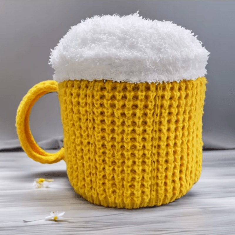 3D Beer Cup Knitted Wool Hat Unisex Windproof Winter Beanie For Outdoor Warmth 1