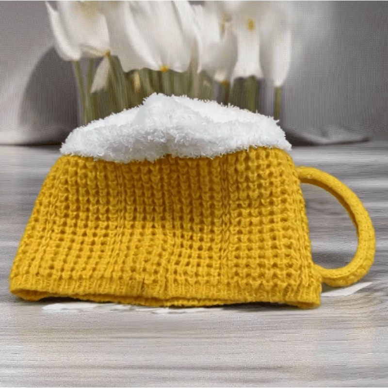 3D Beer Cup Knitted Wool Hat Unisex Windproof Winter Beanie For Outdoor Warmth 5