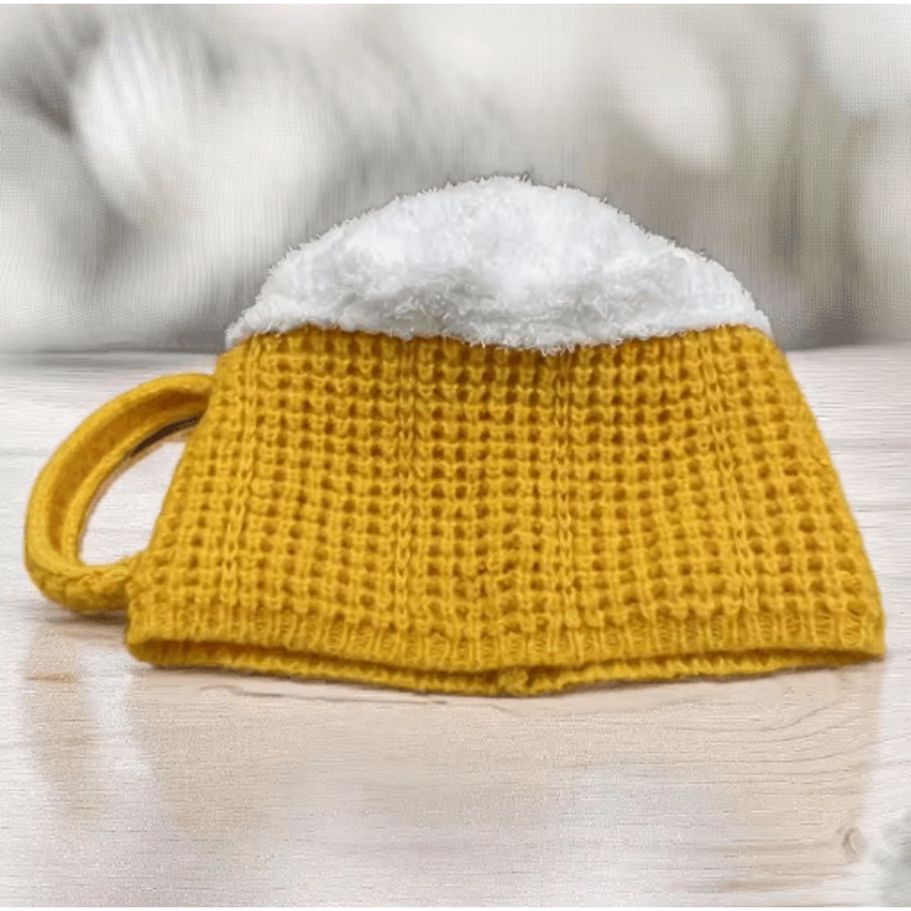 3D Beer Cup Knitted Wool Hat Unisex Windproof Winter Beanie For Outdoor Warmth 6