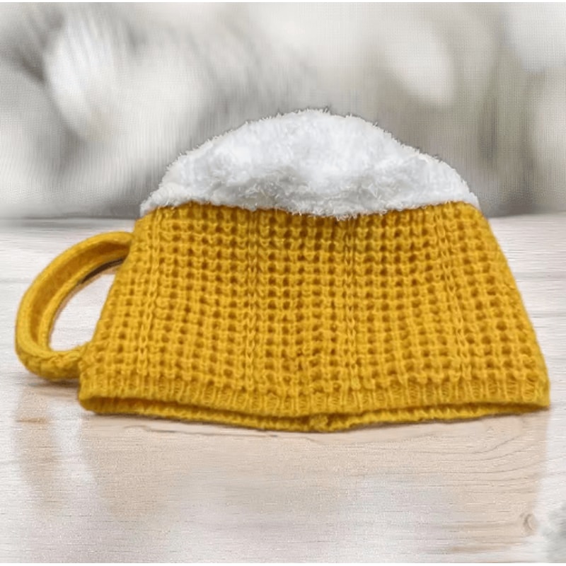 3D Beer Cup Knitted Wool Hat Unisex Windproof Winter Beanie For Outdoor Warmth 6