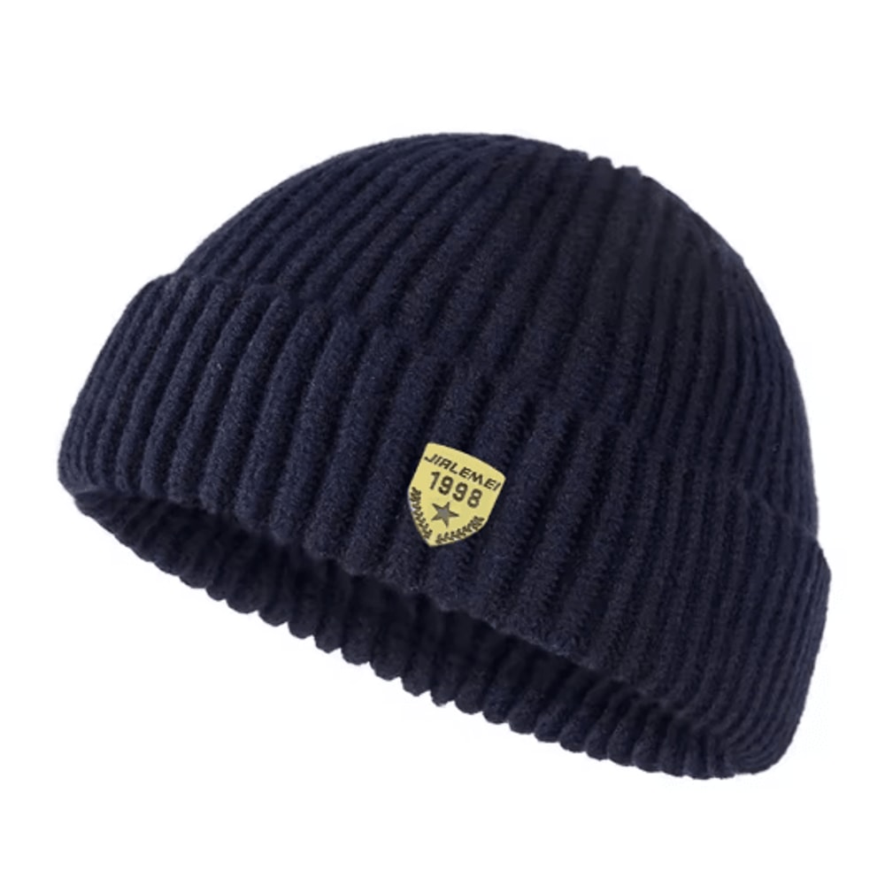 Mens Autumn And Winter Knitted Wool Hat Unisex Street Melon Skin Beanie With 1998 Logo 1