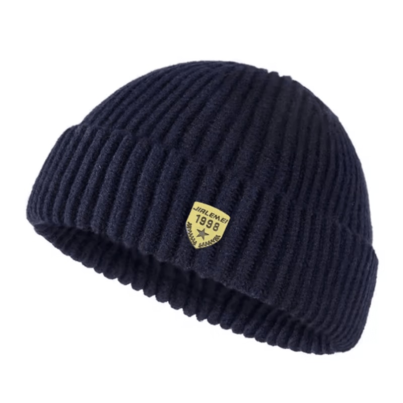 Mens Autumn And Winter Knitted Wool Hat Unisex Street Melon Skin Beanie With 1998 Logo 1