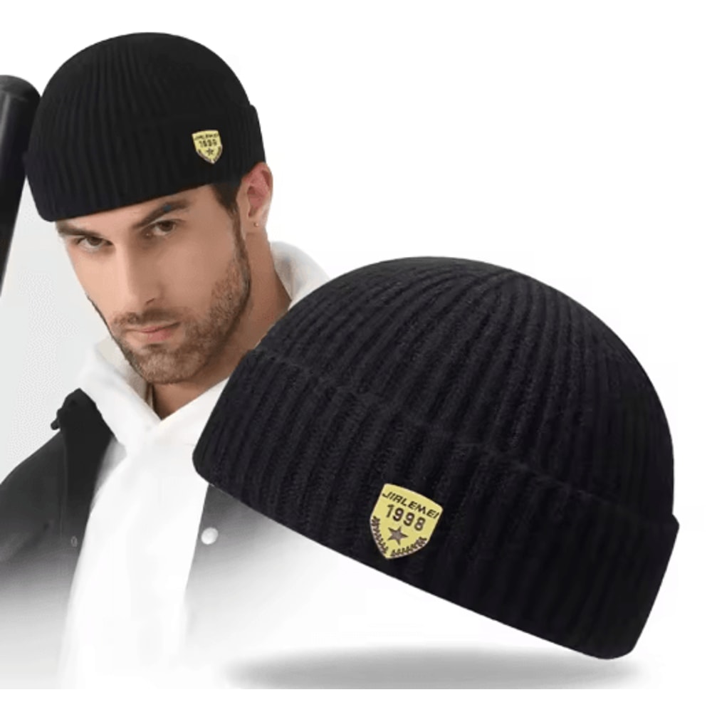 Mens Autumn And Winter Knitted Wool Hat Unisex Street Melon Skin Beanie With 1998 Logo 0