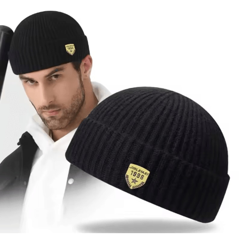 Mens Autumn And Winter Knitted Wool Hat Unisex Street Melon Skin Beanie With 1998 Logo 0