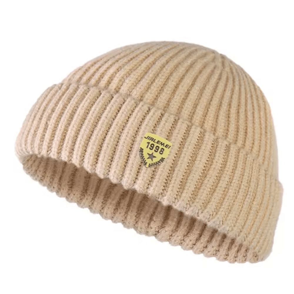 Mens Autumn And Winter Knitted Wool Hat Unisex Street Melon Skin Beanie With 1998 Logo 8
