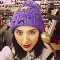 unisex embroidered woolen beanie winter pullover acrylic knit hat with ear protection