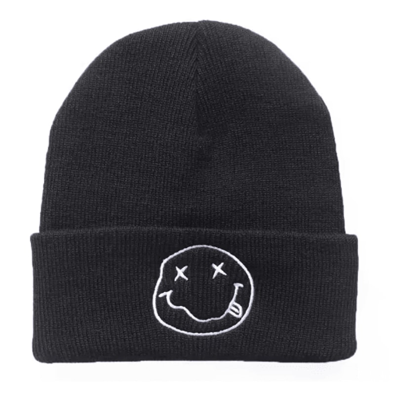 Smiling Embroidered Knitted Beanie Unisex Warm Cycling AndSports Winter Hat 3