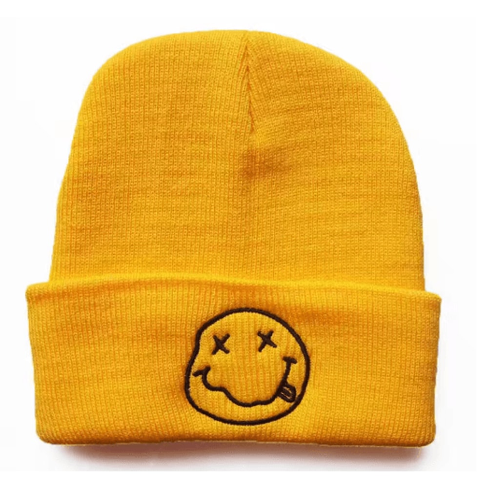 Smiling Embroidered Knitted Beanie Unisex Warm Cycling AndSports Winter Hat 4