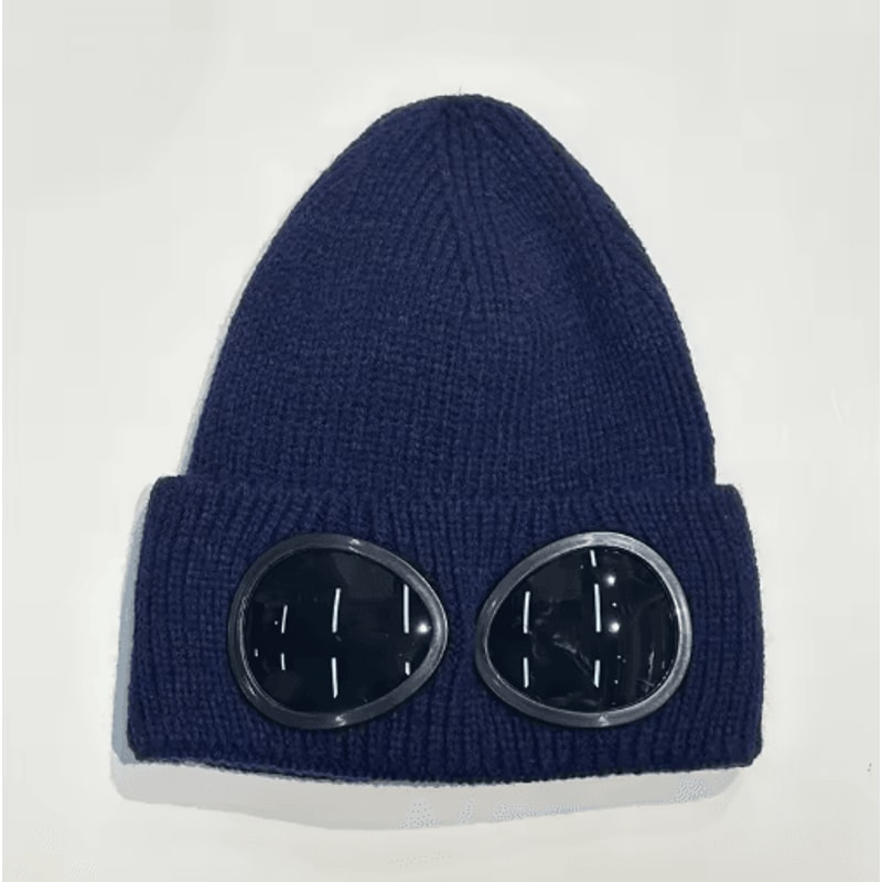 Winter Windproof Knitted Beanie With Glasses Unisex Warm Skull Cap For Outdoor Cold Protection 1