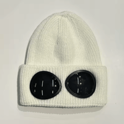 winter windproof knitted beanie with glasses unisex warm skull cap for outdoor cold protection
