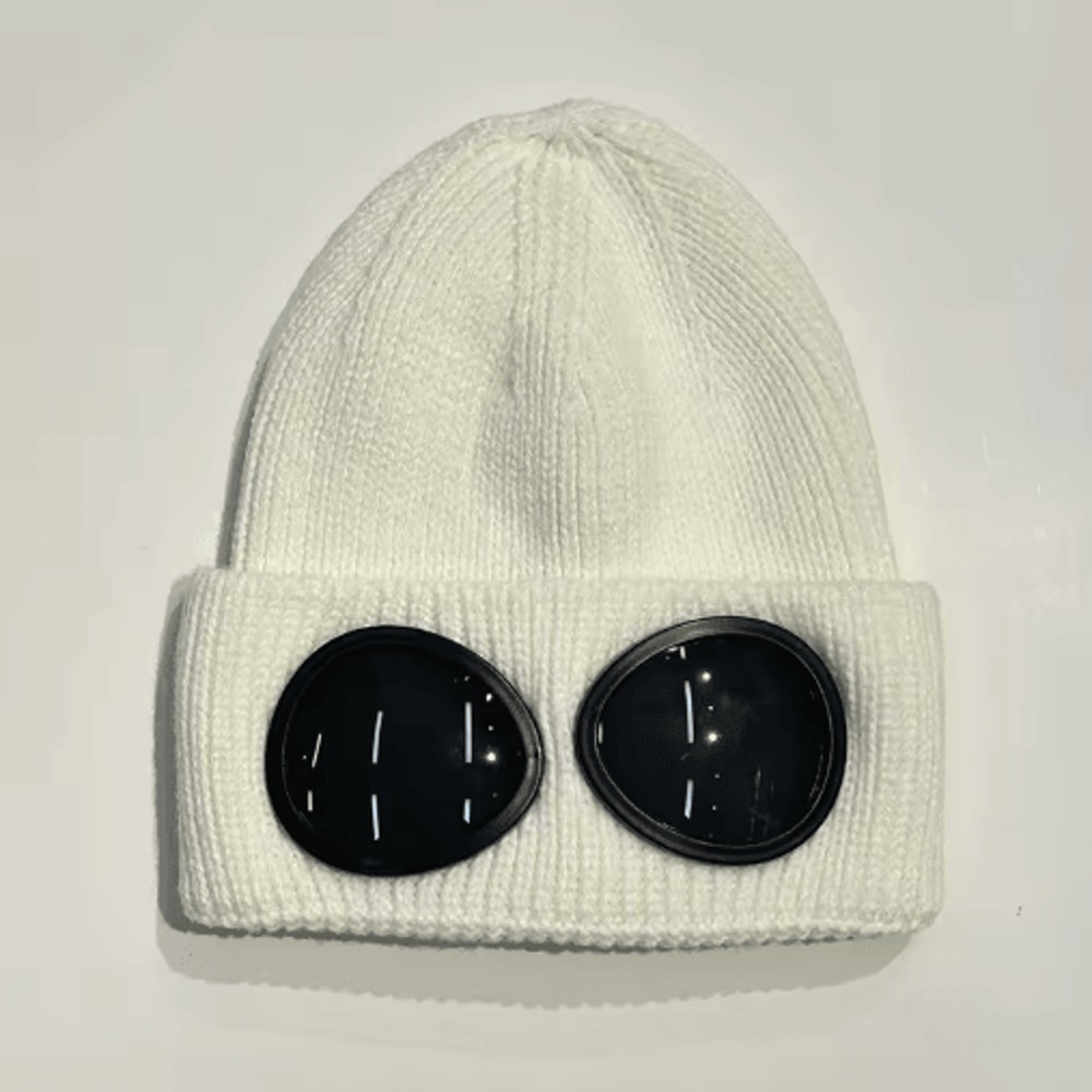 Winter Windproof Knitted Beanie With Glasses Unisex Warm Skull Cap For Outdoor Cold Protection 5