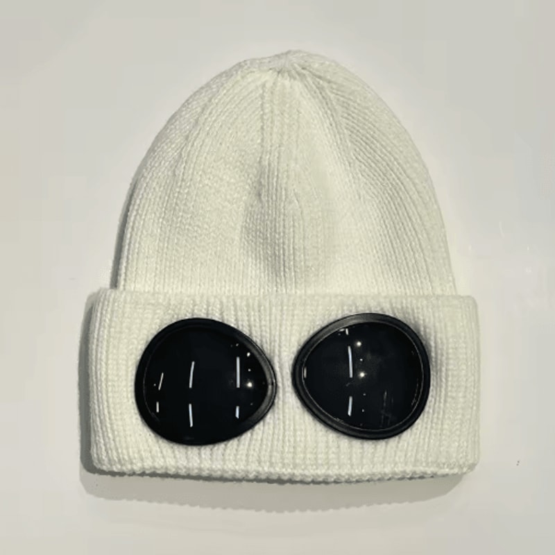 Winter Windproof Knitted Beanie With Glasses Unisex Warm Skull Cap For Outdoor Cold Protection 5