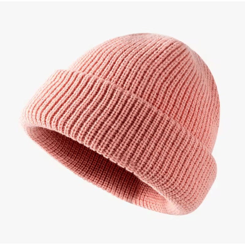 Solid Color Dome Knitted Hat Versatile Melon Leather Style Winter Beanie For Men And Women 10