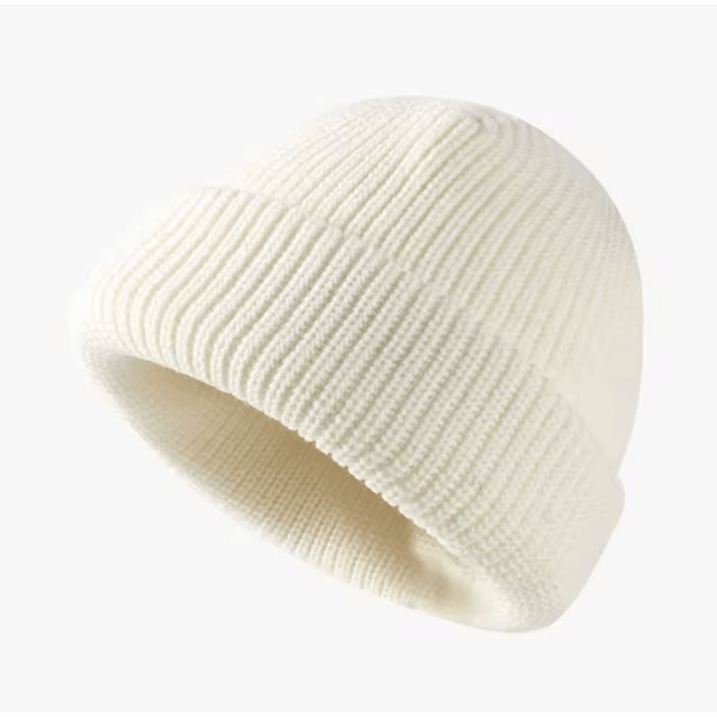 Solid Color Dome Knitted Hat Versatile Melon Leather Style Winter Beanie For Men And Women 12