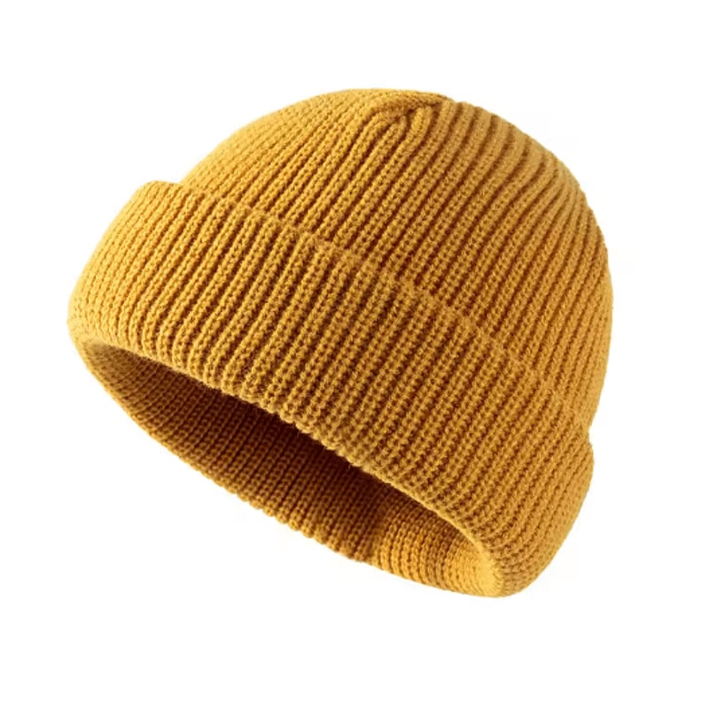 Solid Color Dome Knitted Hat Versatile Melon Leather Style Winter Beanie For Men And Women 4