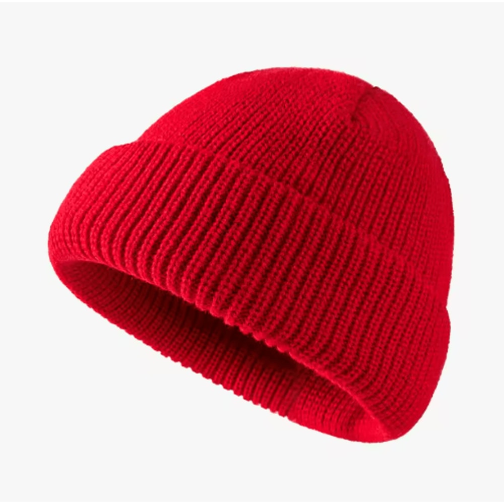 Solid Color Dome Knitted Hat Versatile Melon Leather Style Winter Beanie For Men And Women 6