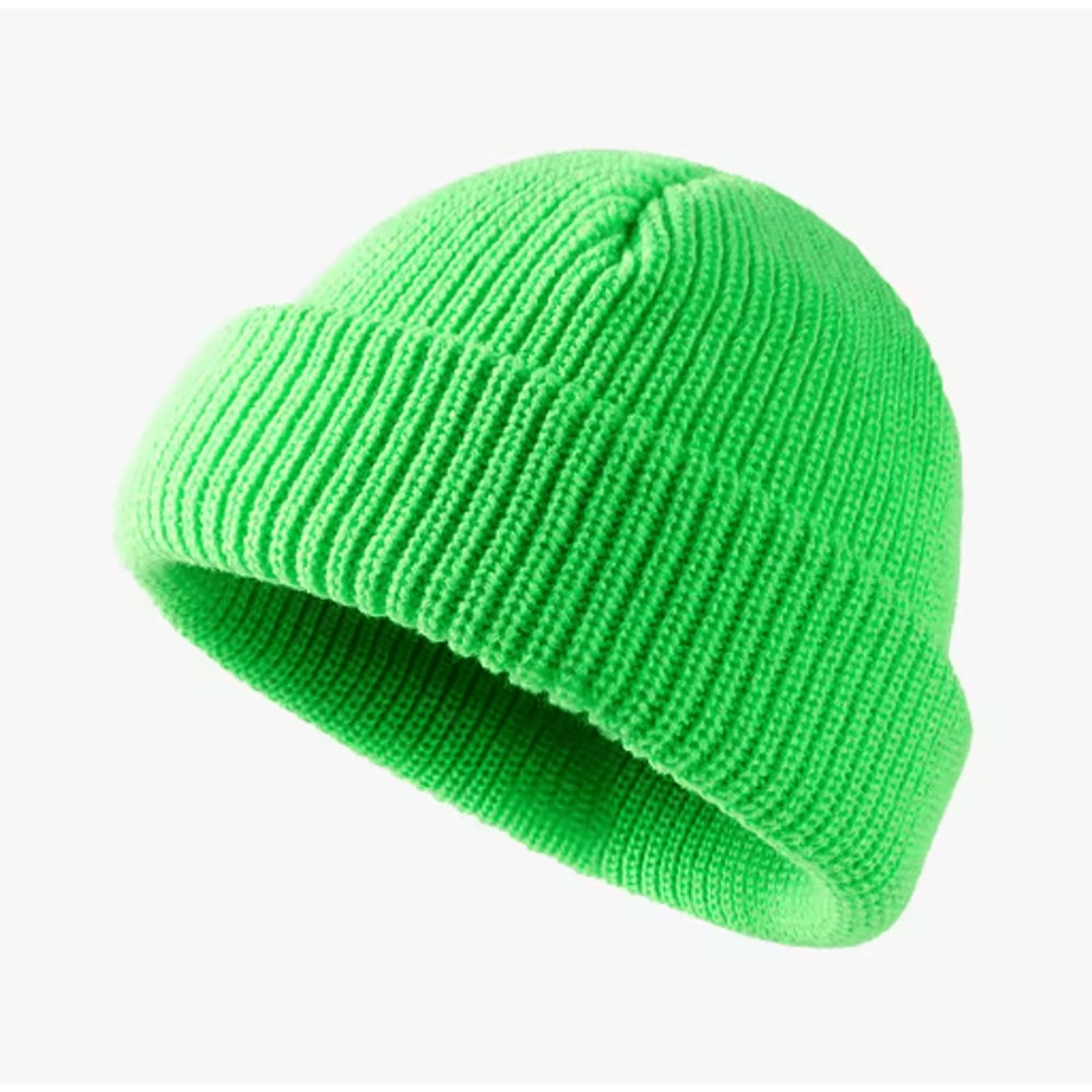 Solid Color Dome Knitted Hat Versatile Melon Leather Style Winter Beanie For Men And Women 7