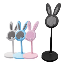 cute bunny phone stand adjustable rabbit desk holder for phones and tablets