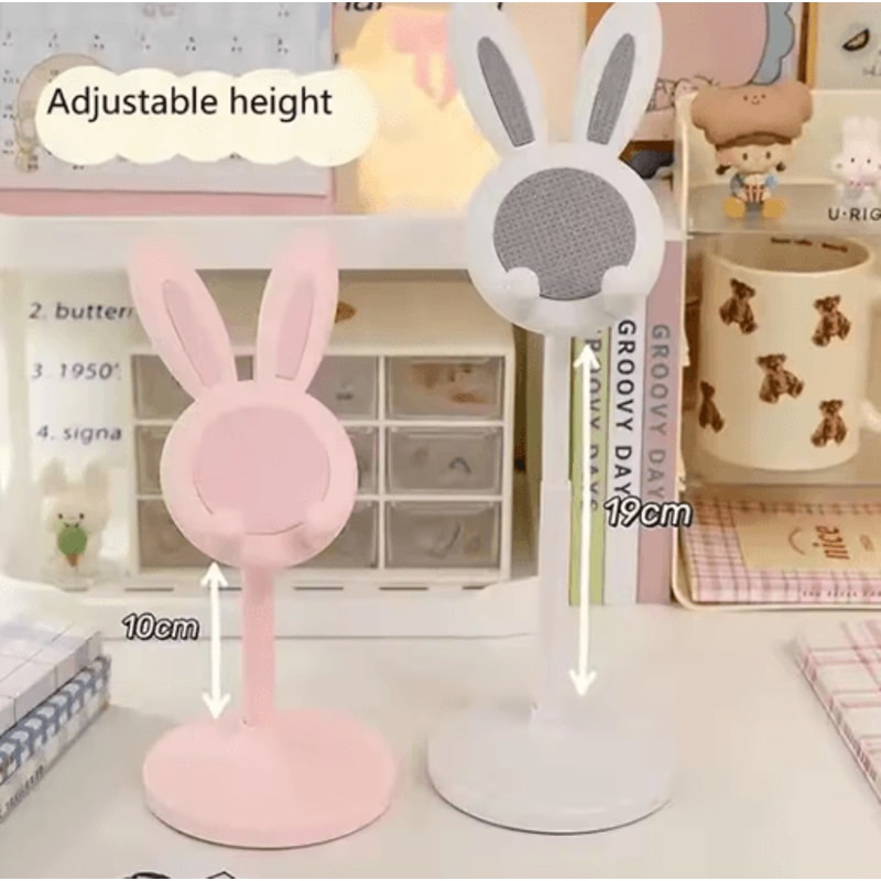 Cute Bunny Phone Stand Adjustable Rabbit Desk Holder For Phones And Tablets 6