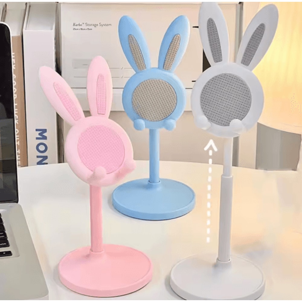 Cute Bunny Phone Stand Adjustable Rabbit Desk Holder For Phones And Tablets 7