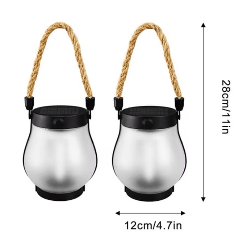 Dancing Flame Solar Lantern Outdoor Lights Waterproof Flickering Flame Garden Lantern USB Rechargea 1