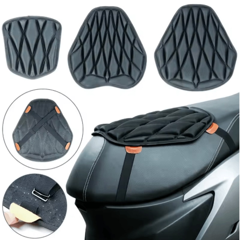 Motorcycle Seat Cushion Pad Breathable Shock Absorbing Comfort For Long Rides 3