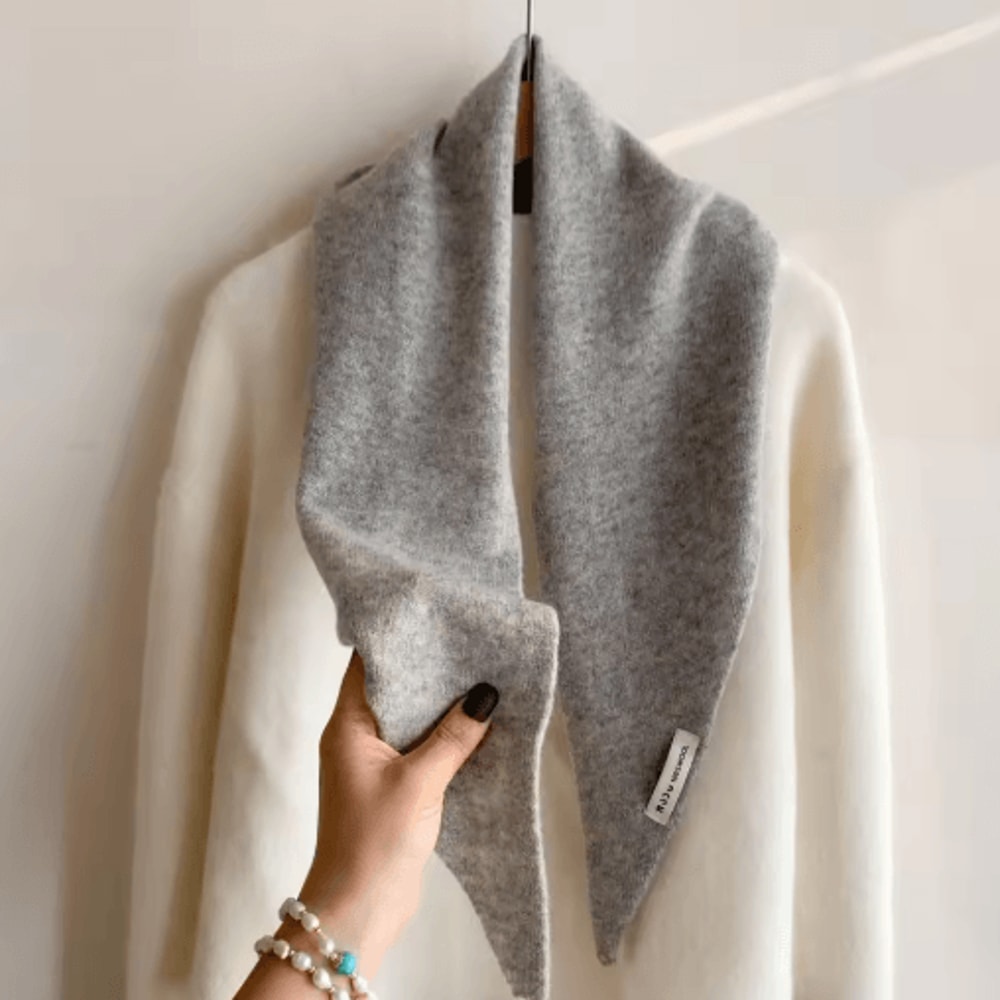 Womens Wool Triangle Scarf British Knitted Sweater Shawl Soft And Warm Accessory 9