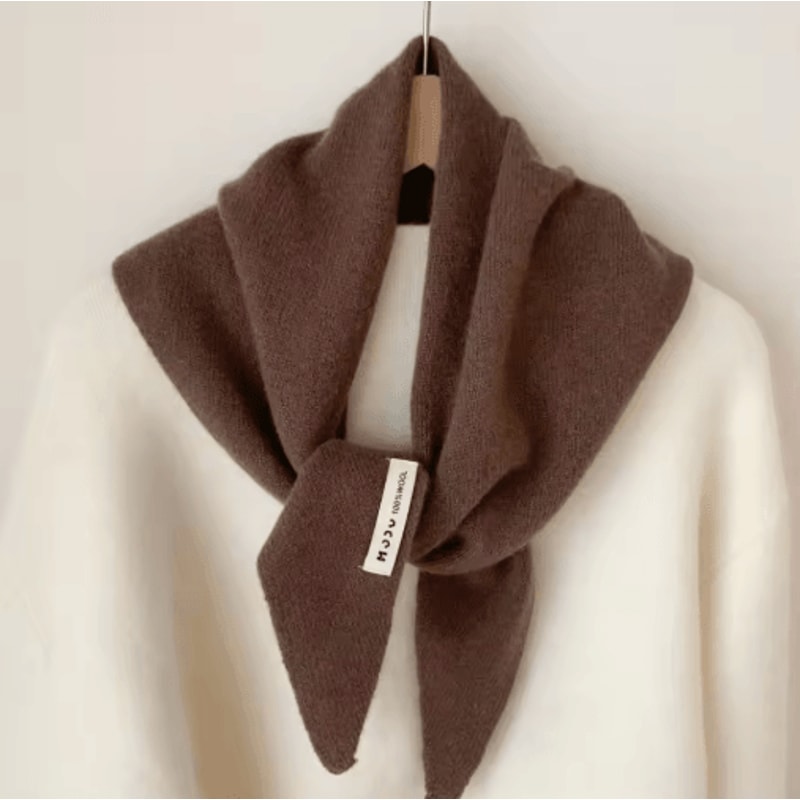 Womens Wool Triangle Scarf British Knitted Sweater Shawl Soft And Warm Accessory 11