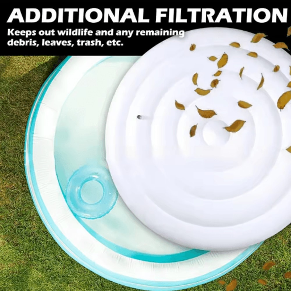 Round Hot Tub Cover 145cm 57 Inches Foldable Inflatable Spa Cover For Energy Saving And Protection 4