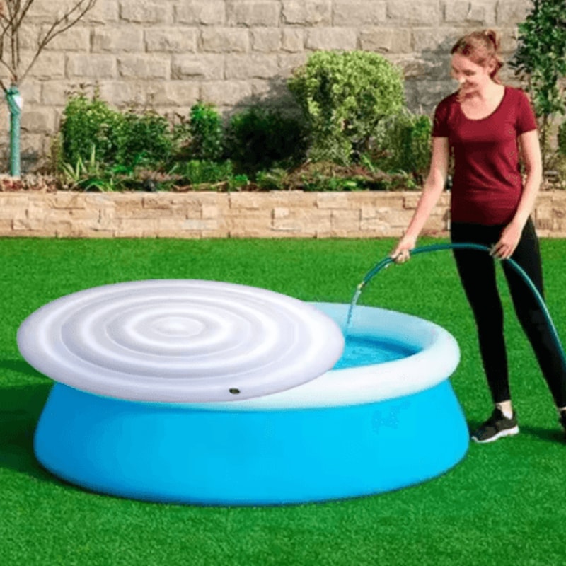 Round Hot Tub Cover 145cm 57 Inches Foldable Inflatable Spa Cover For Energy Saving And Protection 6