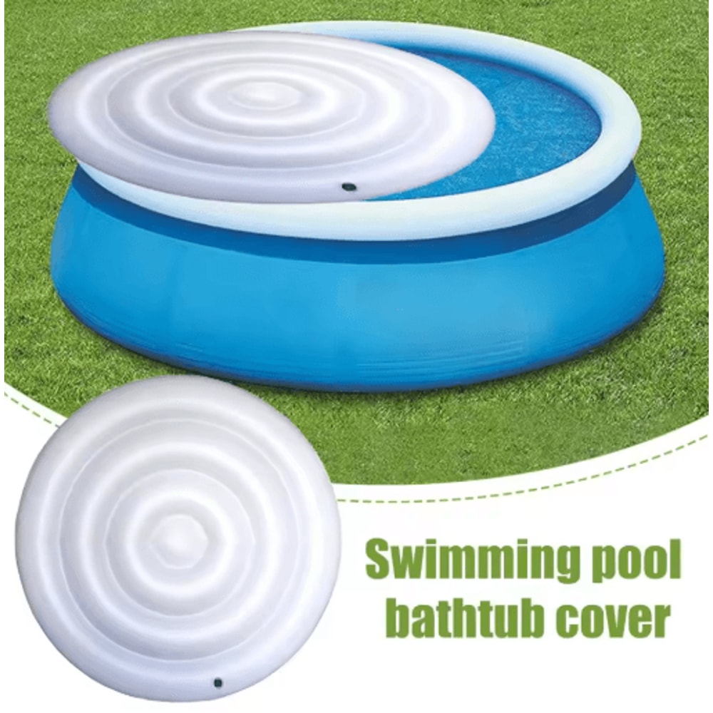 Round Hot Tub Cover 145cm 57 Inches Foldable Inflatable Spa Cover For Energy Saving And Protection 0