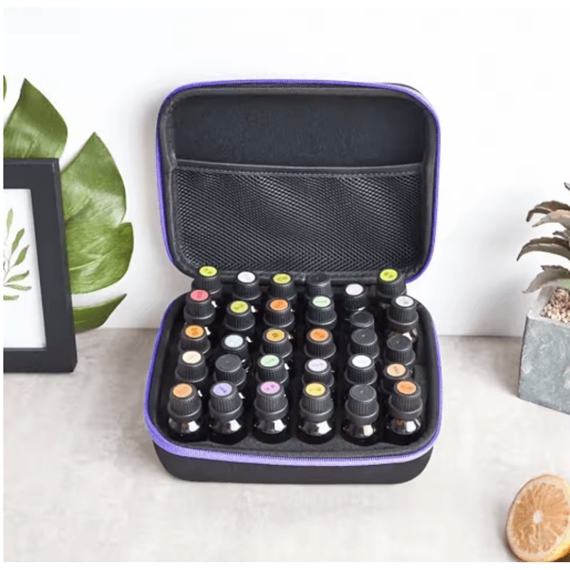 Portable Essential Oil Carrying Case Hard Shell EVA Organizer For 30 Bottles 5ml And 10ml 4