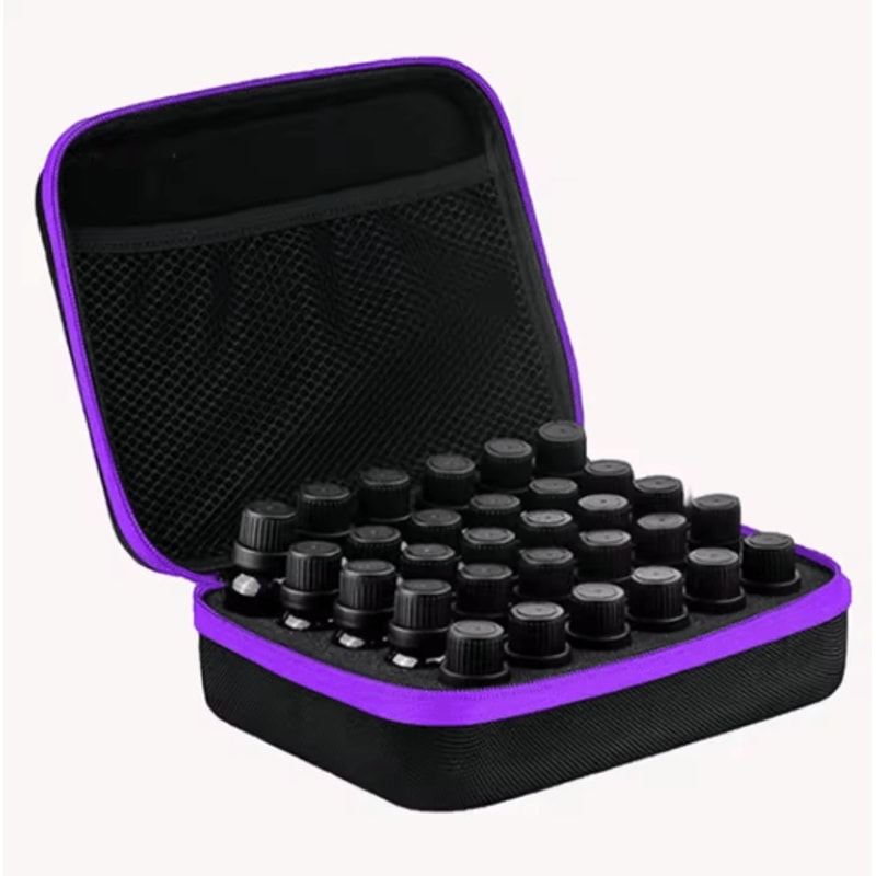 Portable Essential Oil Carrying Case Hard Shell EVA Organizer For 30 Bottles 5ml And 10ml 5
