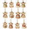 Wooden Angel Christmas Tree Ornaments 2D Angel With Bell Hanging Decor 6 12 24PCS 2