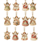 Wooden Angel Christmas Tree Ornaments 2D Angel With Bell Hanging Decor 6 12 24PCS 2