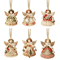 Wooden Angel Christmas Tree Ornaments 2D Angel With Bell Hanging Decor 6 12 24PCS 3