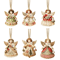 Wooden Angel Christmas Tree Ornaments 2D Angel With Bell Hanging Decor 6 12 24PCS 3