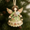 Wooden Angel Christmas Tree Ornaments 2D Angel With Bell Hanging Decor 6 12 24PCS 6