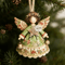 Wooden Angel Christmas Tree Ornaments 2D Angel With Bell Hanging Decor 6 12 24PCS 6