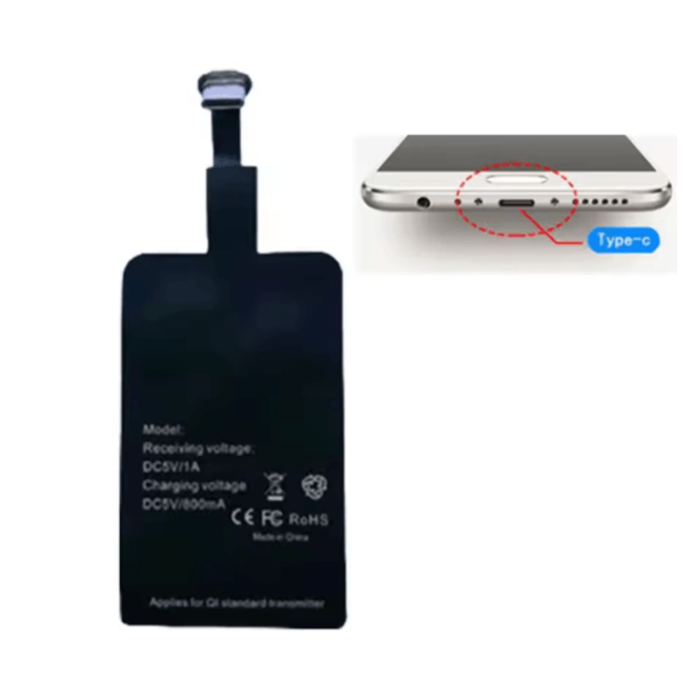 Wireless Charging Receiver Type C Fast Charging Sticker Adapter For Android Phones 1