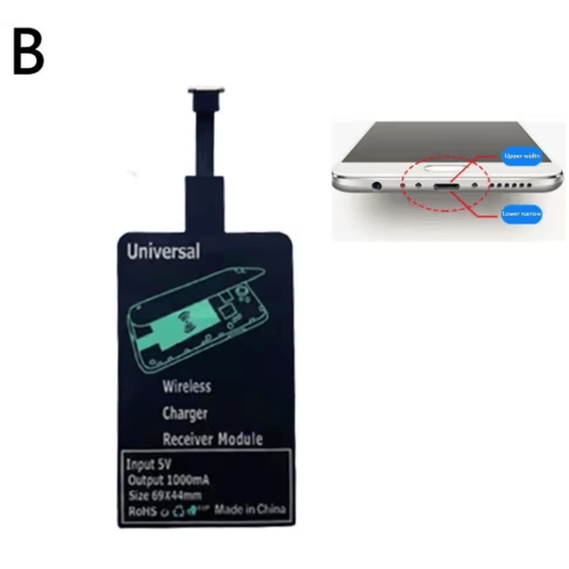 Wireless Charging Receiver Type C Fast Charging Sticker Adapter For Android Phones 2