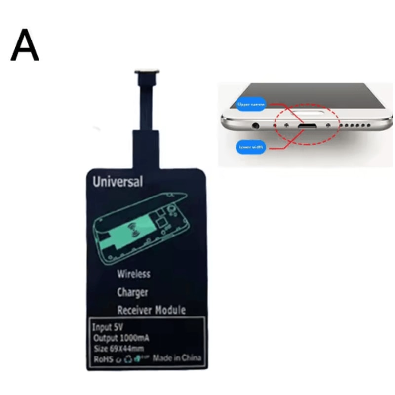 Wireless Charging Receiver Type C Fast Charging Sticker Adapter For Android Phones 3