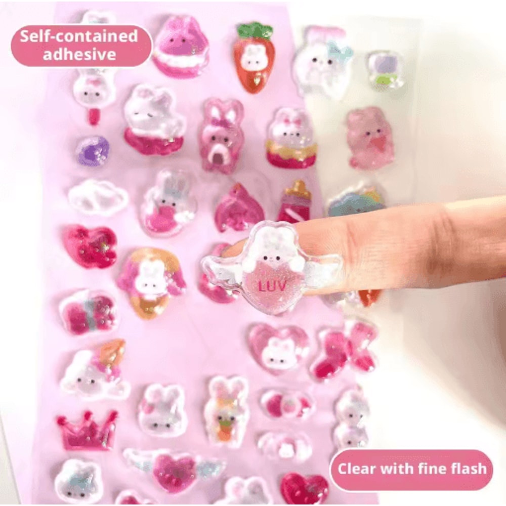 Kawaii Jelly 3D Puffy Stickers Cute Cartoon Relief Stickers For DIY Journals And Crafts 10