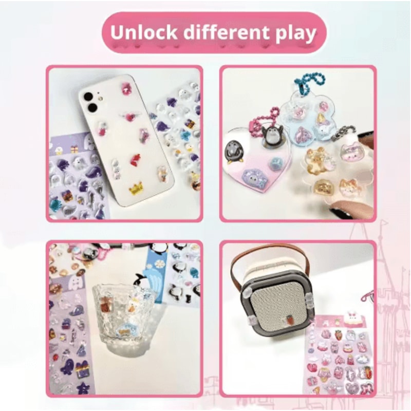 Kawaii Jelly 3D Puffy Stickers Cute Cartoon Relief Stickers For DIY Journals And Crafts 7