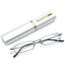 Slim Anti Blue Light Reading Glasses Lightweight Metal Frame Readers With Clip Case 5