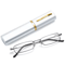 Slim Anti Blue Light Reading Glasses Lightweight Metal Frame Readers With Clip Case 5
