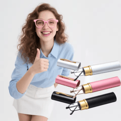 slim anti blue light reading glasses lightweight metal frame readers with clip case