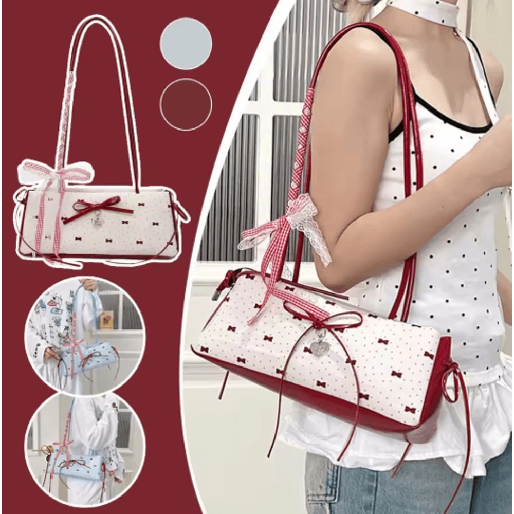 Kawaii Bowknot Underarm Bag Cute Ribbon Shoulder And Crossbody Bag For Women 3